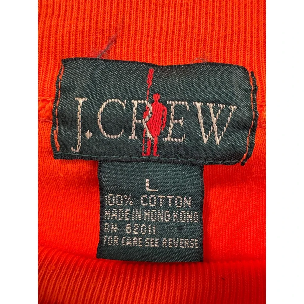 Vintage J. Crew Oarsman Orange Short‎ Sleeve 100% Cotton Mens Large